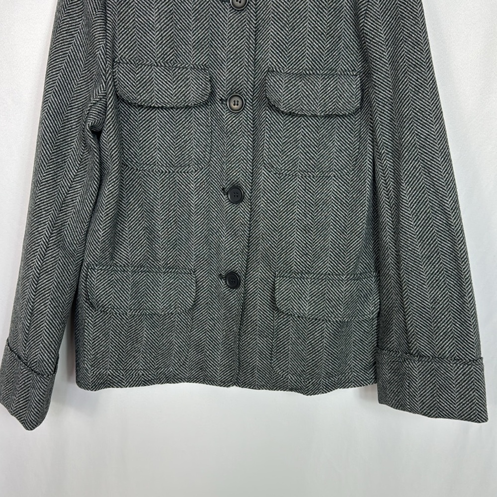 Max Studio Collarless Herringbone Jacket Size S W… - image 8